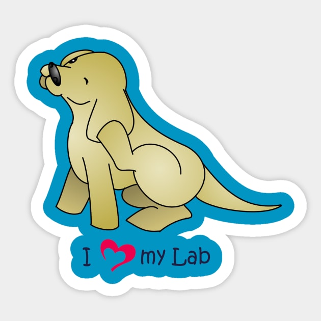 I love my Lab Sticker by Ashkerdoodles
